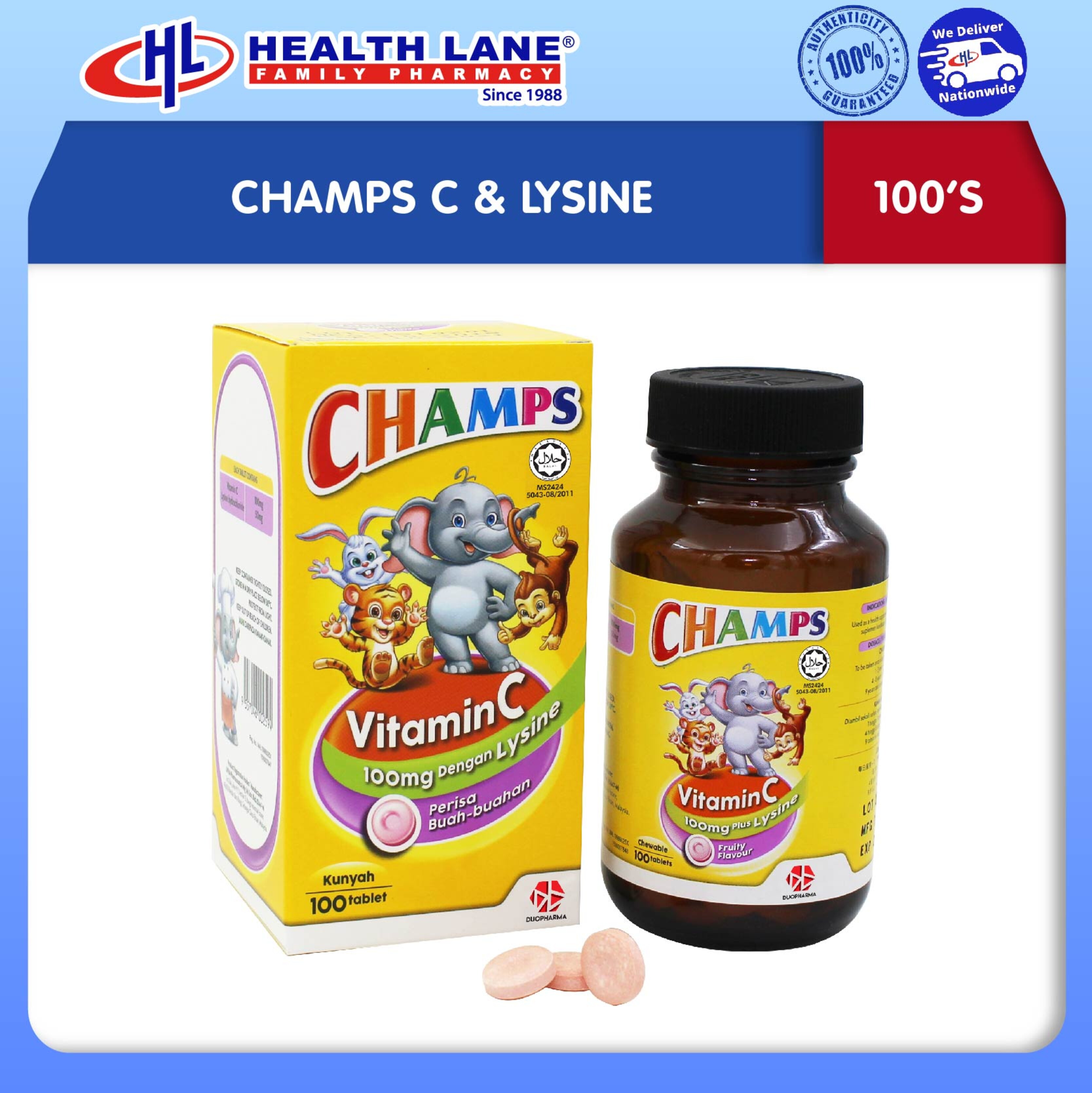 CHAMPS C & LYSINE 100'S